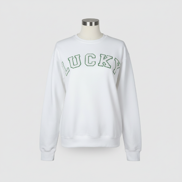 LUCKY Chenille & Glitter Sweatshirt