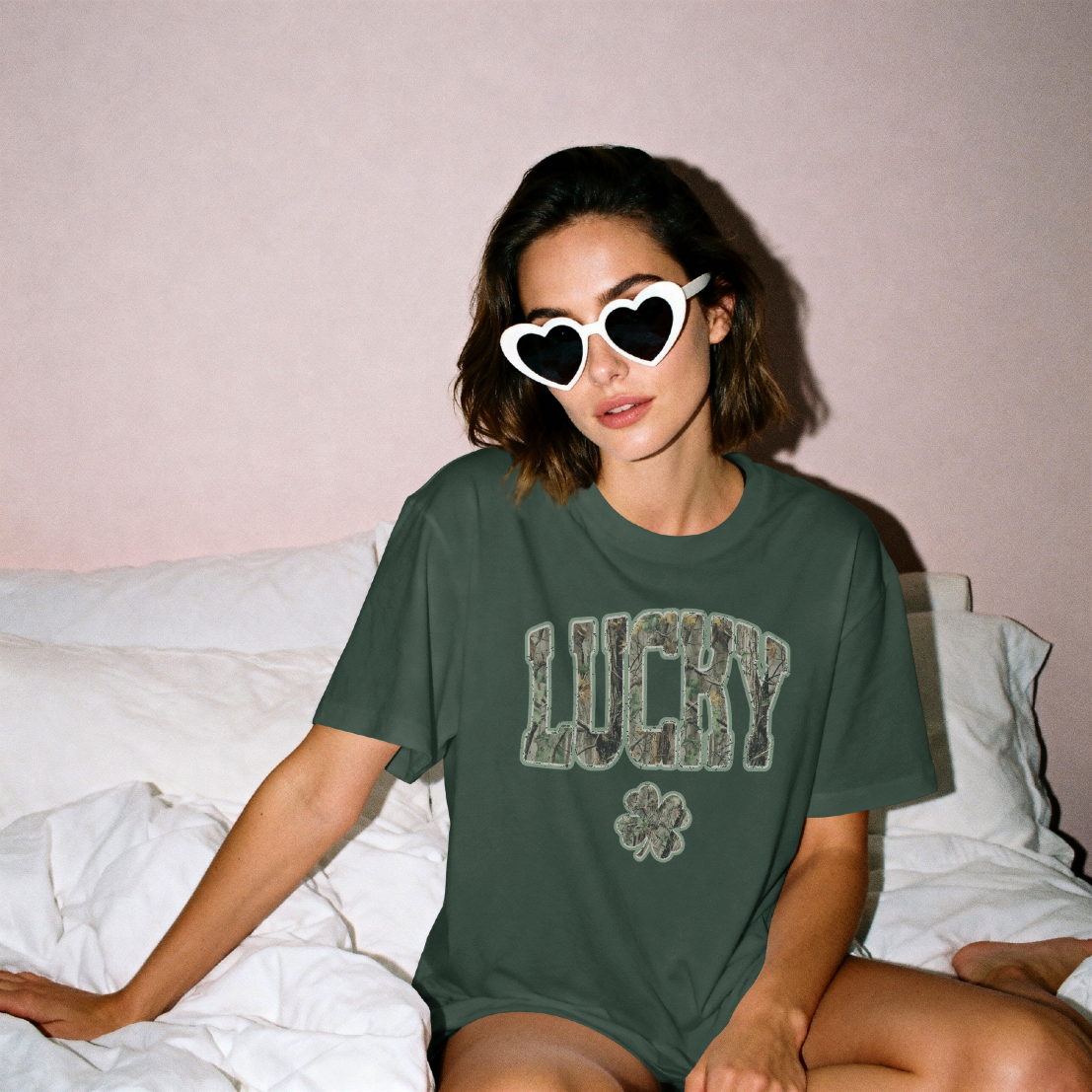 Lucky Camo Shamrock Graphic Tee – Vintage St. Patrick’s Day Shirt