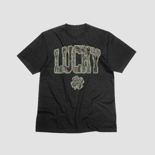 Lucky Camo Shamrock Graphic Tee – Vintage St. Patrick’s Day Shirt