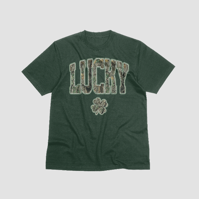 Lucky Camo Shamrock Graphic Tee – Vintage St. Patrick’s Day Shirt