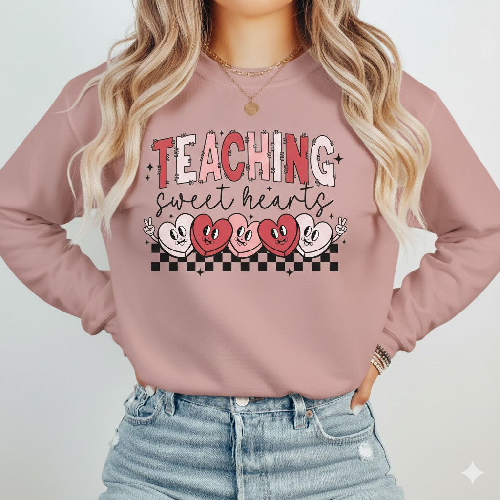 Teaching Sweethearts Shirt - Retro Teacher Valentine T-shirt
