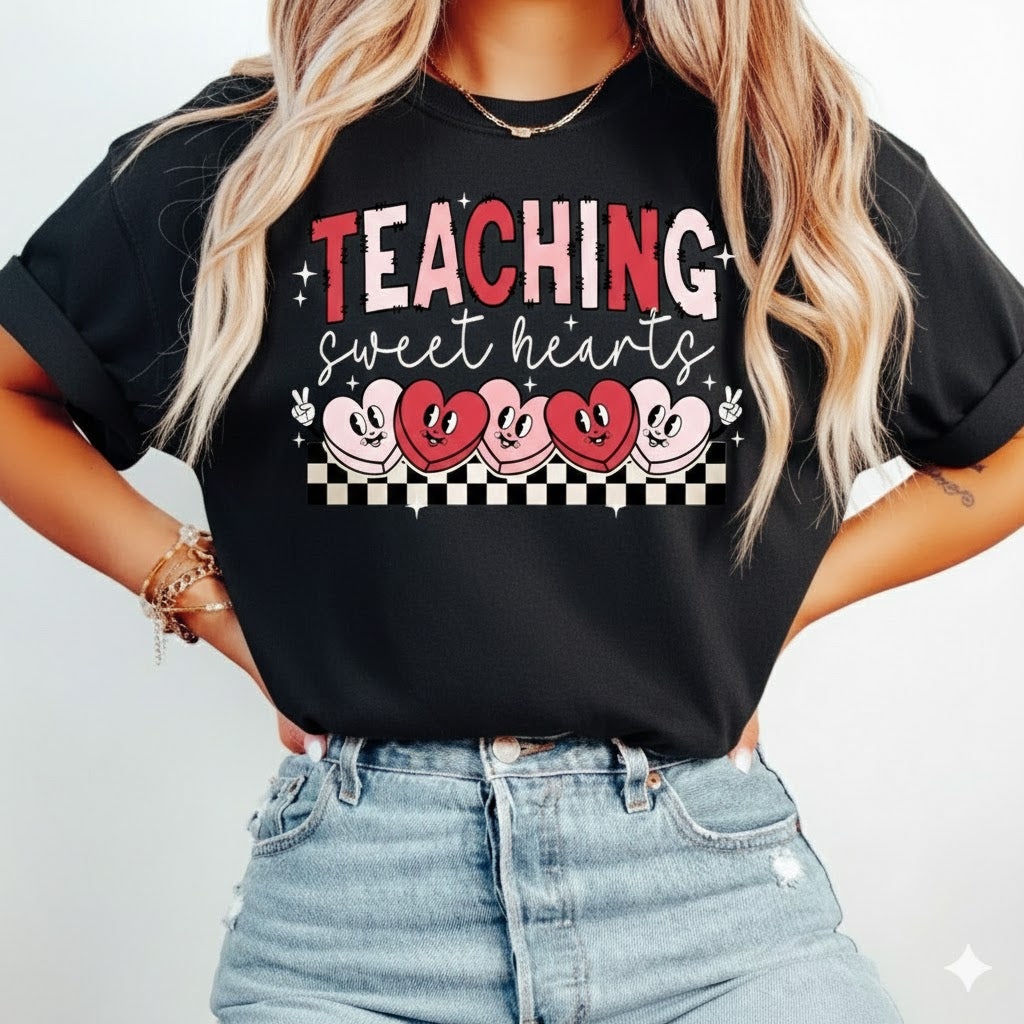 Teaching Sweethearts Shirt - Retro Teacher Valentine T-shirt