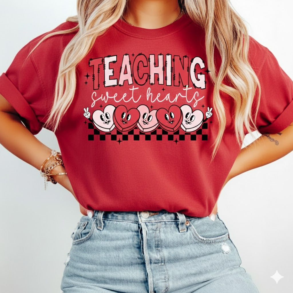 Teaching Sweethearts Shirt - Retro Teacher Valentine T-shirt